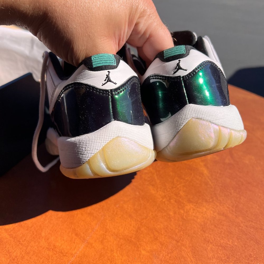 Nike Air Jordan 11 Retro Low BG Emerald White Sneakers 528896-145 Size 5Y - Picture 8 of 12